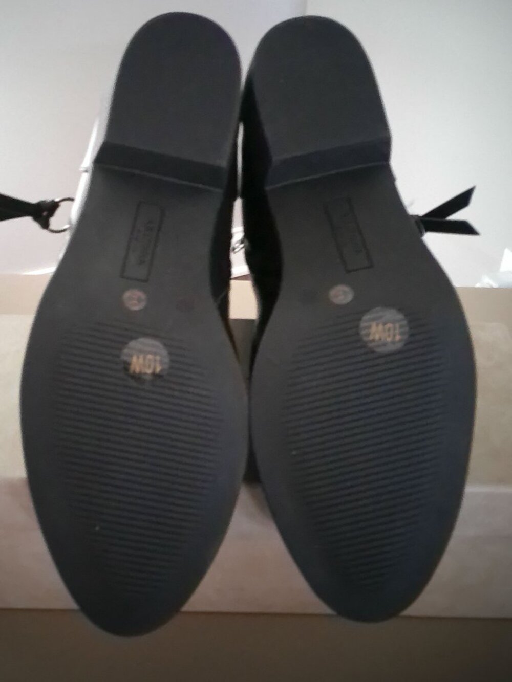 ARIZONA JEAN COMPANY NWT Black Harrison Stacked Heel Boots 10W - Picture 6 of 7